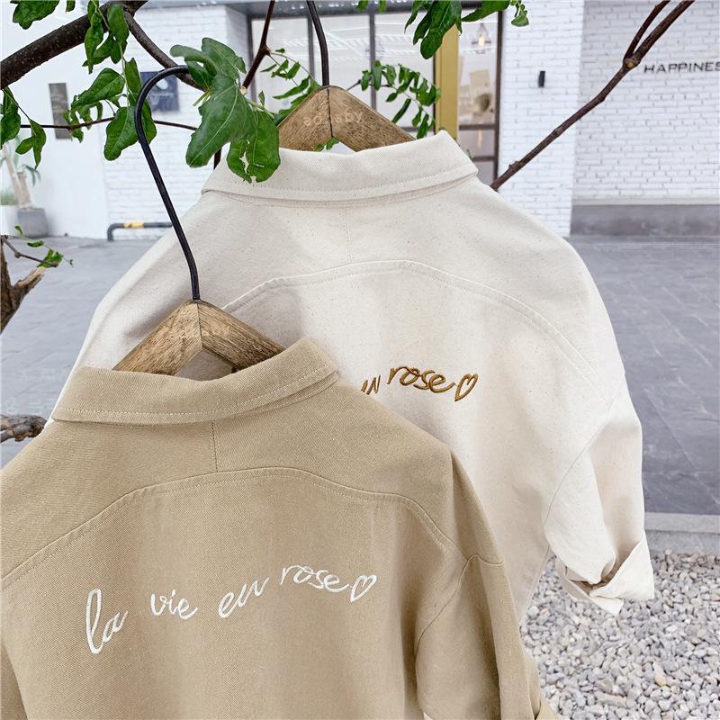 2022 Children's Clothing Spring New Girls Korean Spring Embroidered Shirts Spring Shirts