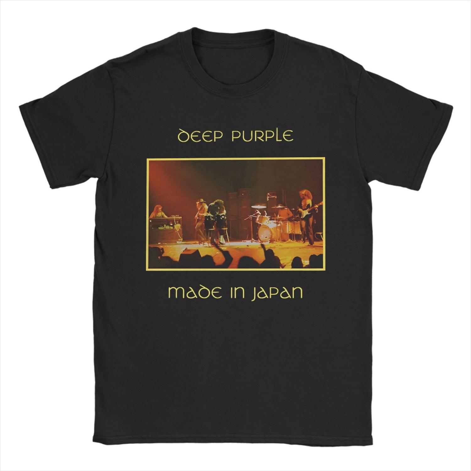 

Мужская футболка с принтом рок-группы Deep Purple Сделано в Японии Хлопковая одежда Винтажные футболки с коротким рукавом и круглым вырезом Летняя футболка S чёрный