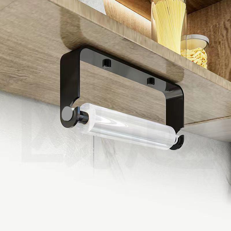 Držák papírových utěrek pod skříňku Nerezový držák kuchyňských utěrek Nalepovací na zeď Vertikální nebo horizontální Stojan na potravinovou fólii
