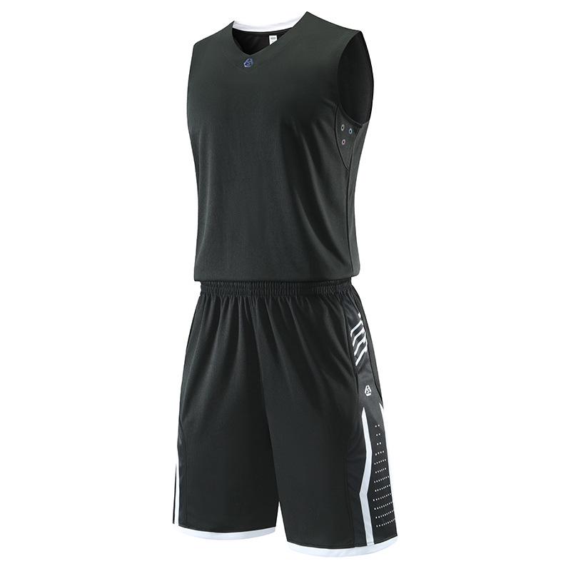 Solid Color Sleeveless Basketball Uniform Set: Vest Style Sports Running Suit