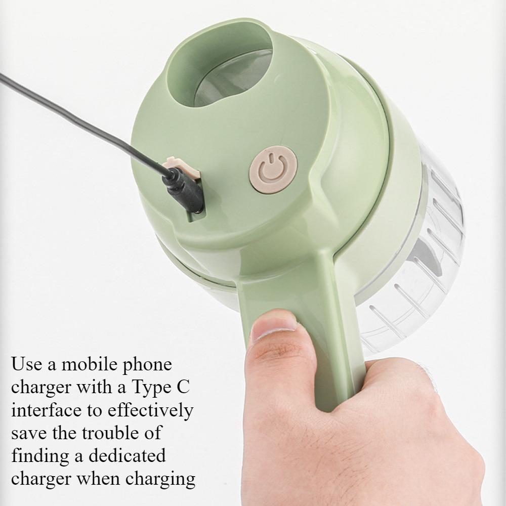 Easy To Clean 4 in1Electric Garlic Mincer Vegetable Cutter Set Cordless Electric Garlic Mincer Food Chopper Handheld Food Slicer