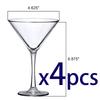 10-Ounce Plastic Martini Glasses,Plastic Cocktail Glasses,Reusable,Shatter-Proof, Perfect for Poolside,Outdoors,Camping