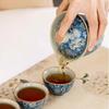 Old Clay Tea Cup, Tea Brewing Bowl, Ceramic, Single Ceremony,Ceremony, Bamboo Hat Tureen, High-End Sancai Gaiwan, Blue and White