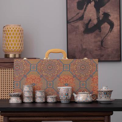 Ru Kiln Dunhuang Baoxiang One-pot Six-cup Tea Set Set for Customers, Business Gifts for Employees, and As Souvenirs
