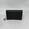 [Pre-Owned] Ysl Envelope Silver Logo Quilted Grainy Embossed Leather Envelope Chain Wallet Shoulder Crossbody Bag - Excellent #150PTAO