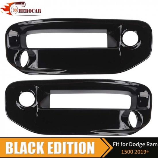 2PCS For Dodge RAM 1500 -2024 Black ABS Front Fog Light Lamp Cover Trim US