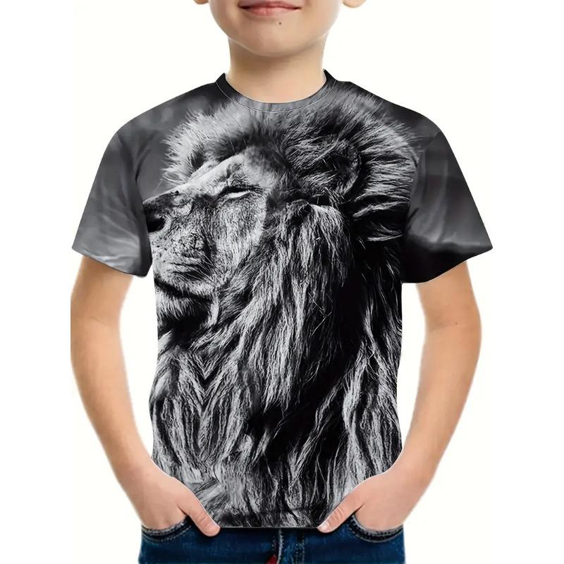 2024 Retro Bear 3d Print Top Tee Shirt Fashion T Shirt Animal Kids Boy Clothes Anime Short Sleeve Casual Children's Clothing