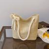 Trendy straw bag women's 2025 new handbag casual with holiday beach bag women's shoulder oblique span bag