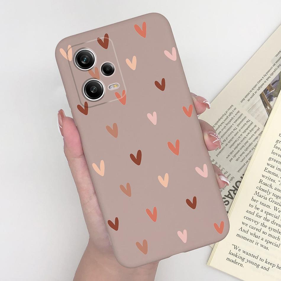 For Xiaomi Redmi Note 12 Pro+ Plus 5G Phone Case Love Heart Girl Silicone Matte Shockproof Cover For Redmi 12Pro + Funda Bumper