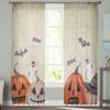 Halloween Pumpkin Ghost Bat Vintage Sheer Curtains for Bedroom Living Room Voile Window Curtains Tulle Curtains for Kids Room