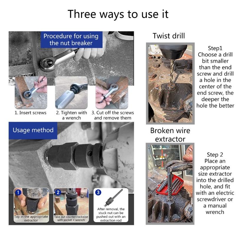 28Pcs impact deteriorat șurub piuliță Remover extractor soclu scule kit de îndepărtare bolt piuliță șurub îndepărtarea cheie soclu