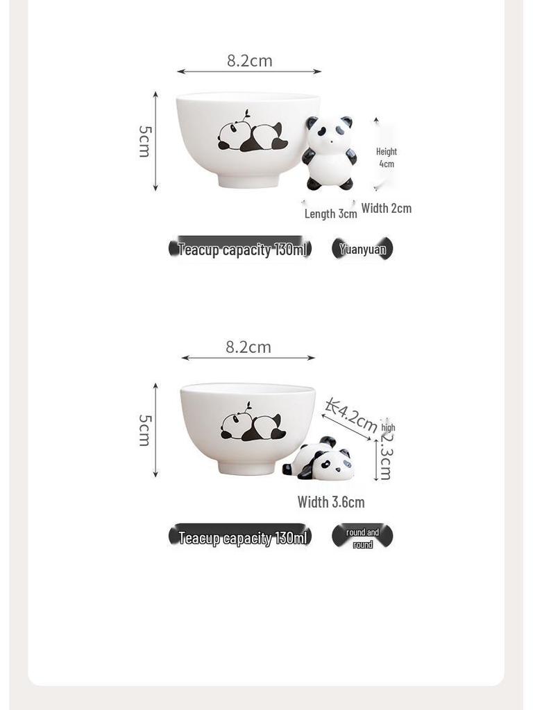 Ceramic Panda Tea Pet Set: Blowing Bubbles Tasting Teacup