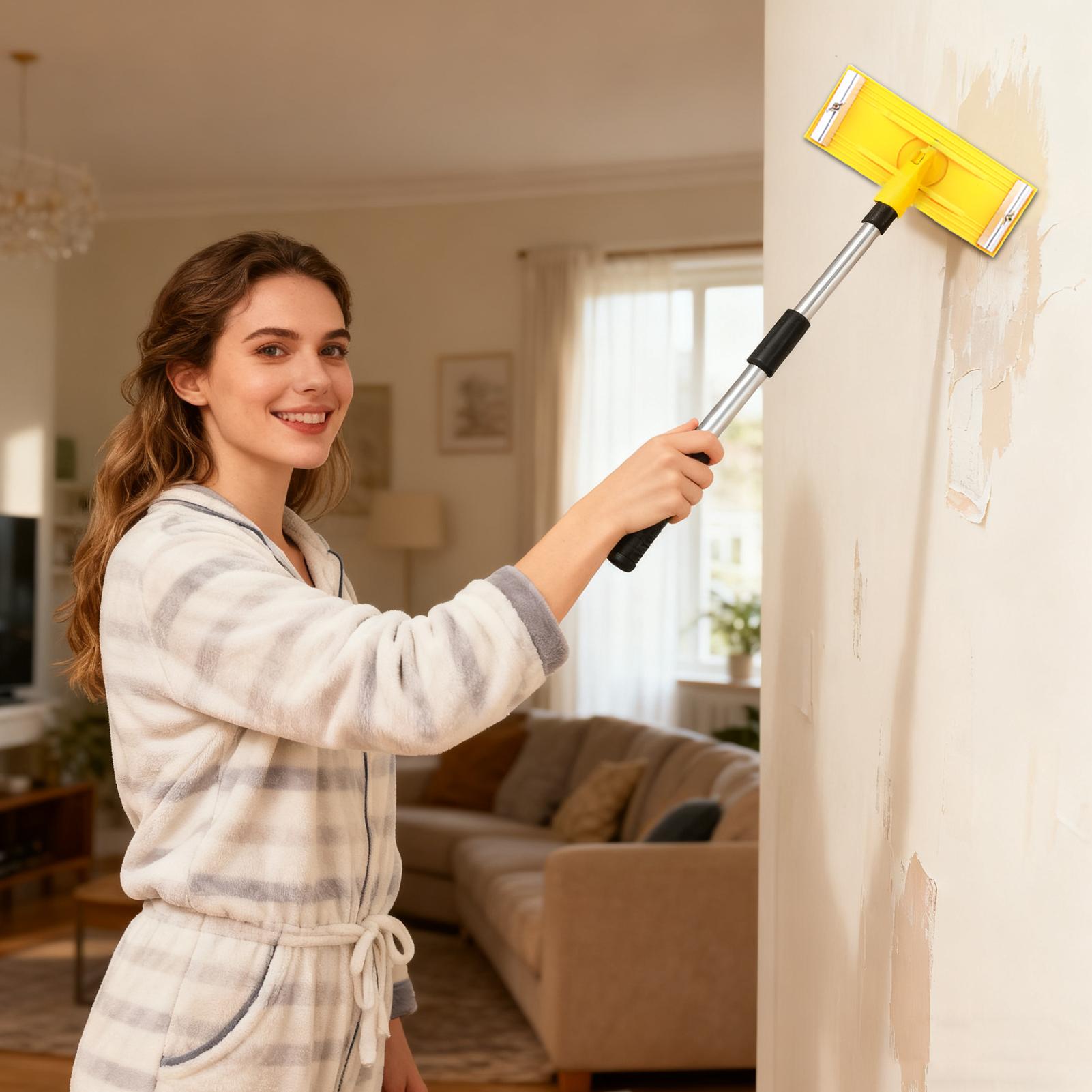 Sanding Pole Adjustable Telescopic Wall Polishing Sanding Tool Wall Cleaning Extension Pole Sander for Floors Ceilings Gypsum giallo