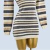 Spring & Fall New Arrival South French Holiday Sexy Striped Fashion Color Block Skinny Dress Female Casual Short Hip Skirt