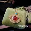 Vintage Floral Zircon Earrings With Gold Plated 18K Finish Womens Retro Statement Jewelry