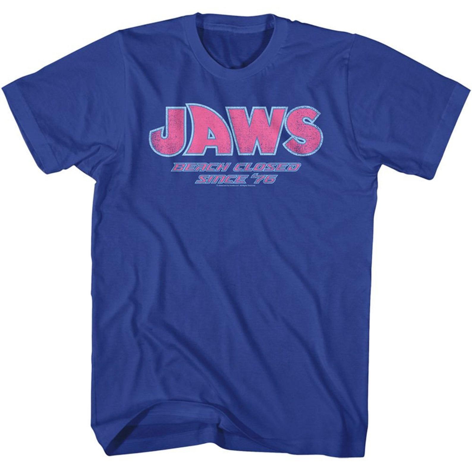 Jaws Beach Closed Royal Adult T-Shirt L