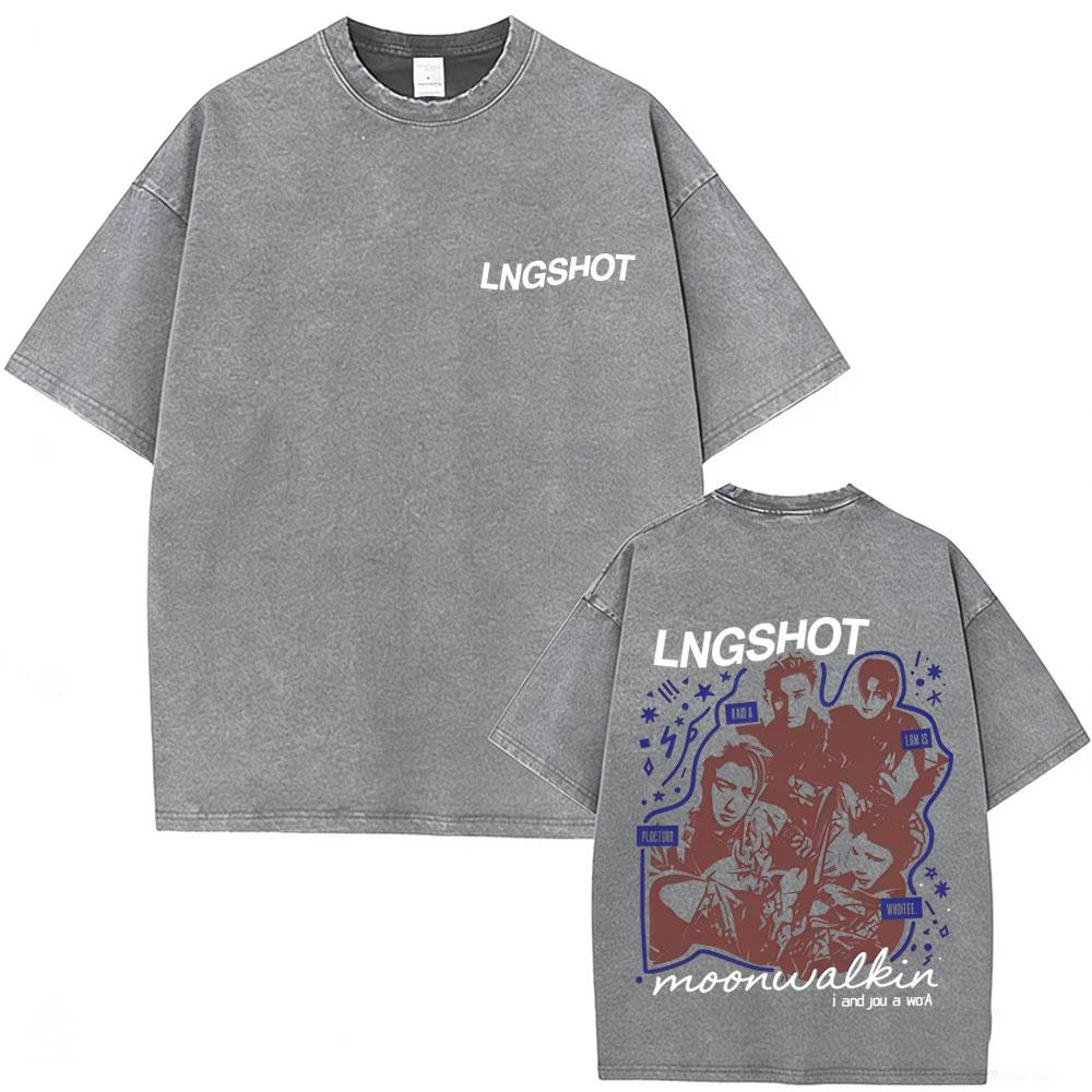 Washed Vintage Lngshot Cartoon Graphic T Shirt SHOT CALLERS Album 2026 Tshirts Men Women Kpop Fashion Trend Tshirt Streetwear