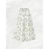 Printed Design Four Seasons Leisure Style White Rose Pattern Printed Skirt Half Skirt