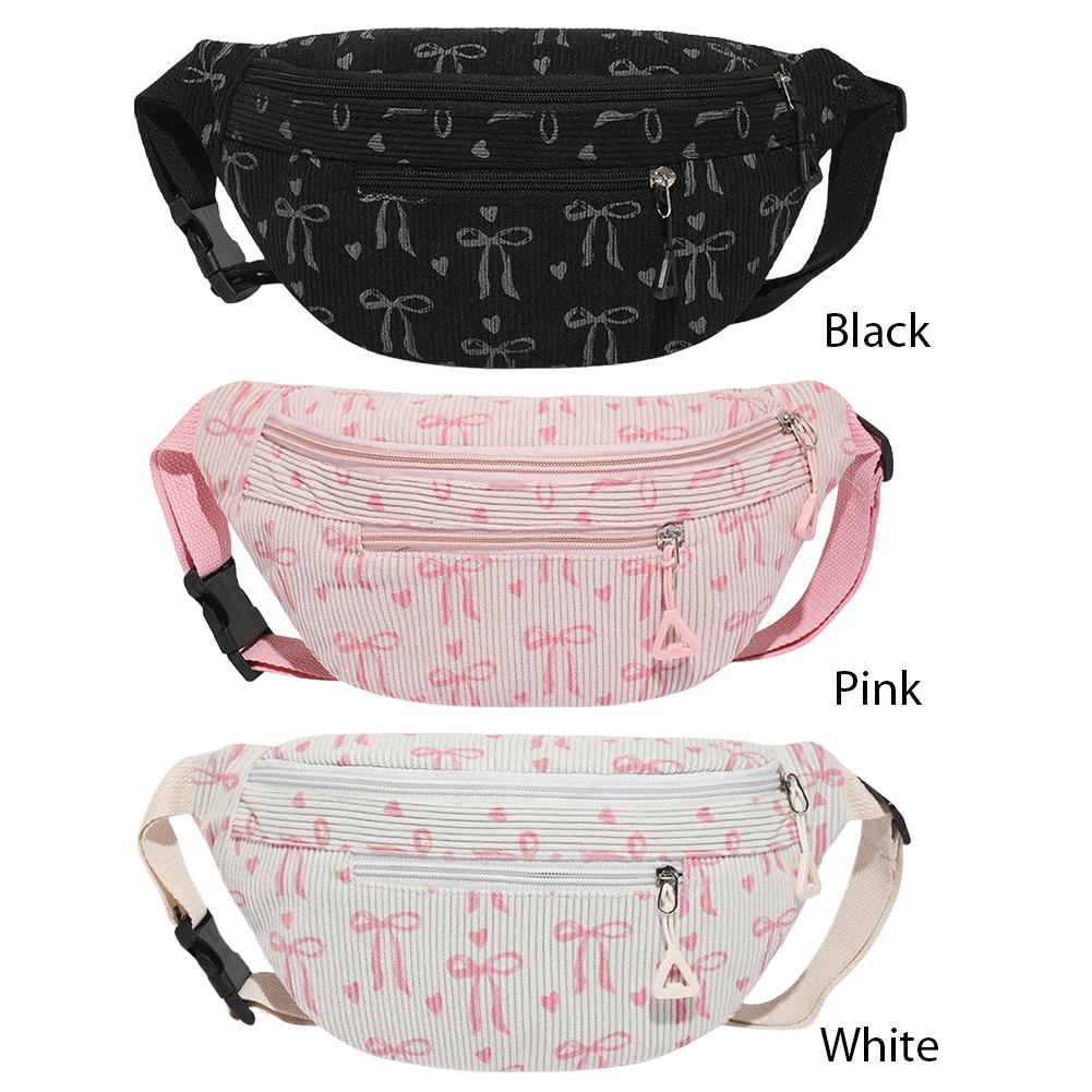 Women Corduroy Chest Bag with Adjustable Strap Leisure Crossbody Bag Lightweight Waist Bag Running Camping Hiking Chest Bag