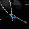 S925 Sterling Silver Natural Topaz Pendant Colored Treasure Necklace Women'S Small Premium Sense Exquisite Versatile Light Luxury Clavicle Neck Chain