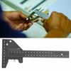 BIKING Carpentry Marking Ruler, Woodworking Ruler, Aluminum Alloy T-Type Scriber, Carpentry Measurement Marking Gauge Tool, Black