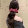 Korean Suede Bow Banana Clip - Women's Autumn Ponytail Hair Accessory