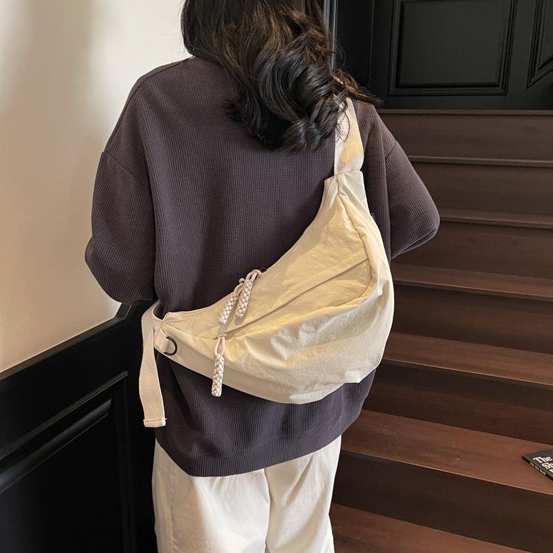 

Casual underarm bag women 2025 new nylon cloth dumpling bag wide shoulder strap shoulder bag