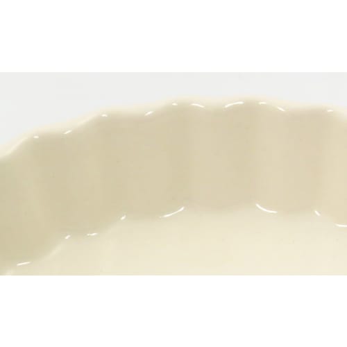 Banko Ware Oven-Safe Quiche and Gratin Dish (Small), White Vertical Stripes, Approx. 15.5cm Diameter, Microwave Safe, Made in Japan, Product Number 06