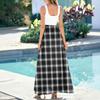 Ladies' Plaid Printed Summer Casual and Fashionable Sleeveless Long Dress