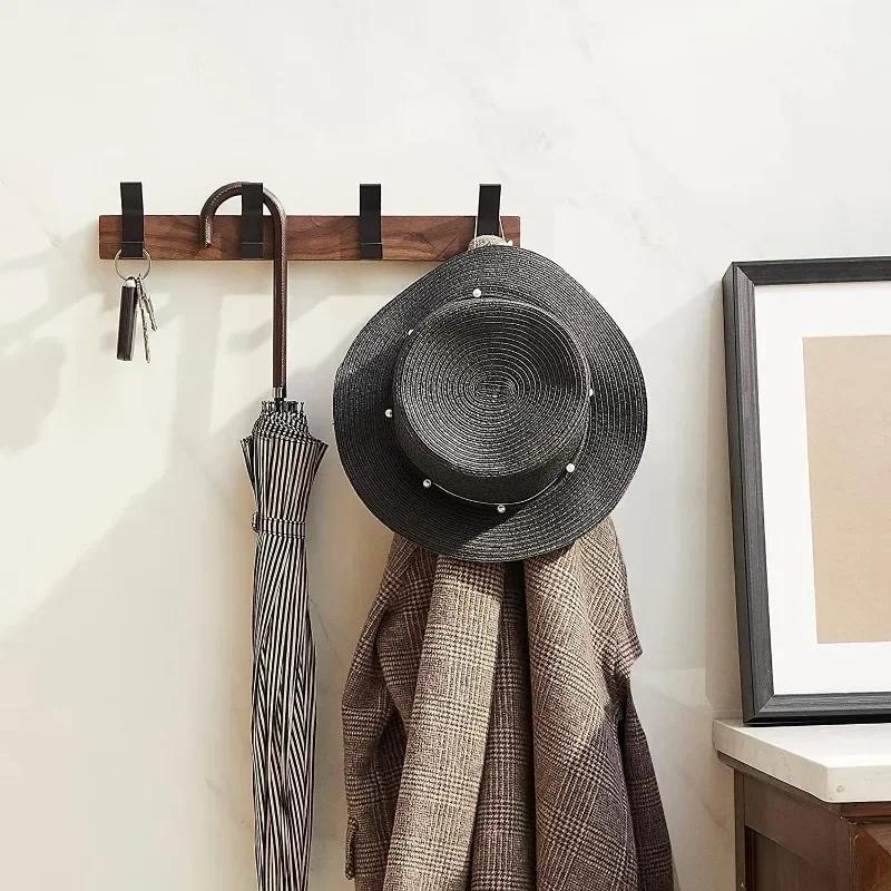 Wooden Clothes Hangers Wall Mounted Beech Clothes Hangers Living Room Brief Clothing Hanger Portable Bedroom Hooks Storage