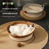Hand-Woven Round Rattan Pet Bed - Japanese Cattail Cool Mat for Cats and Dogs