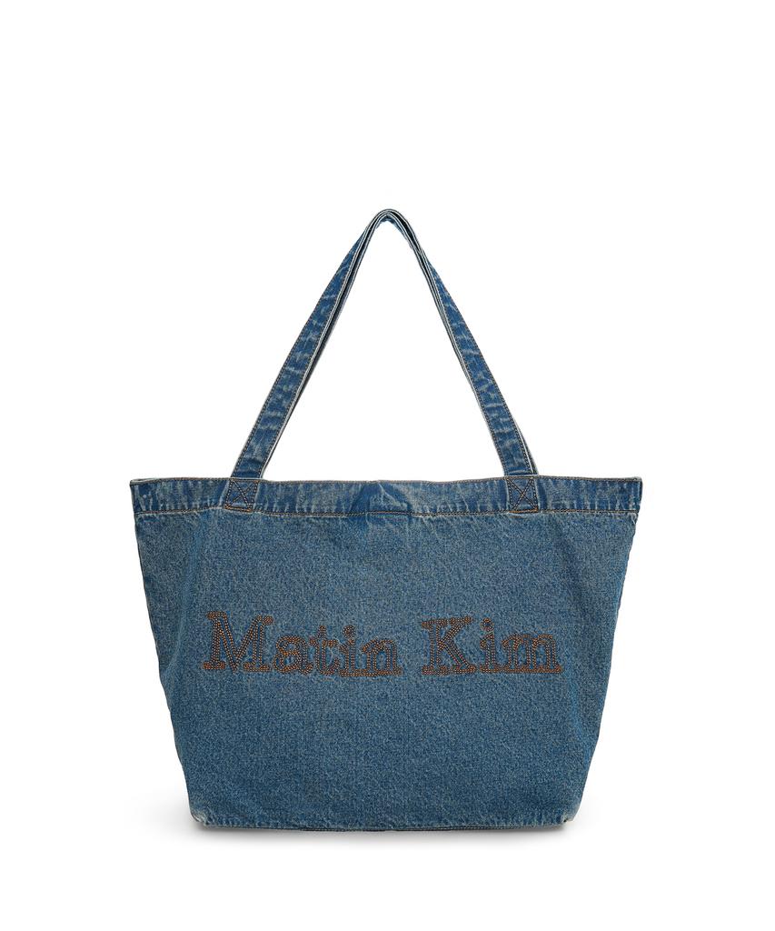 Matin Kim Matin Stitch Denim Shoulder Bag In Blue