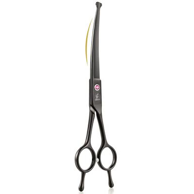 7 Inch Pet Scissors Professional Pet Dog Grooming Tools Round Head Safe Using Curved Scissors Pet Cutting Shear