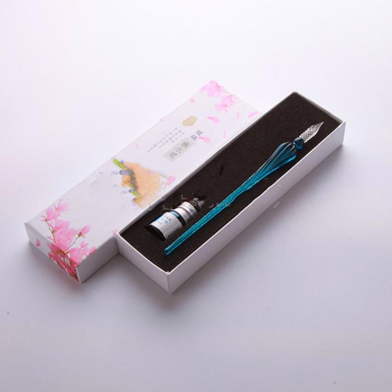 1ks Vintage ručně vyráběné skleněné namáčecí inkoustové plnící pero Kanceláře psacích nástrojů