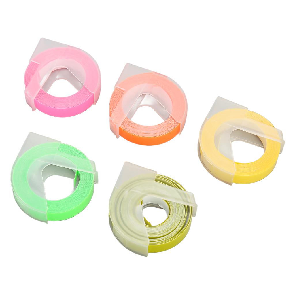 5Pcs 3D Embossing Label Tapes Self Adhesive Embossing Label Maker Tape for 12813 12814 1610 1540 153