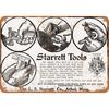 1915 Starrett Tools Vintage Metal Sign  HeavyDuty Iron Construction Antique Tool Catalog Replica with Tool Diagrams  Garage