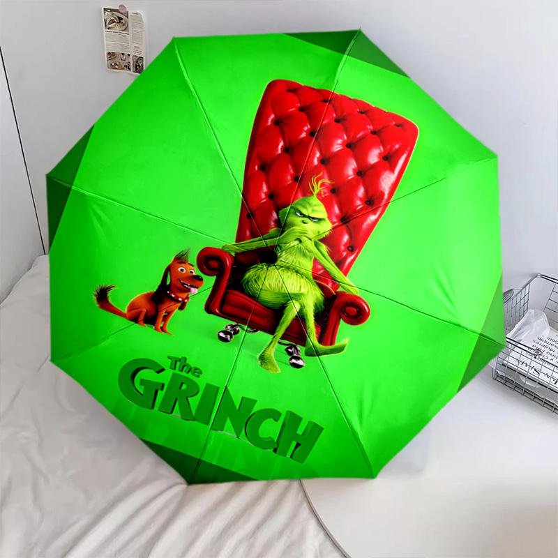 Grinch Christmas  Automatic Umbrella - Suitable Travel Outdoor Portable Umbrella Birthday Gift Daily Essentials