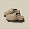 Spice Girl Muffin Looks Tall, Small Man Thick-soled Bag Head Slippers Shoes Round Head Cork Boken Light Mouth Style