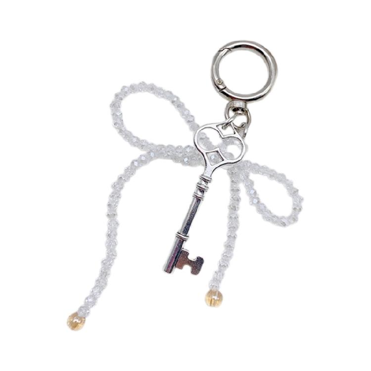 Fashionable Beaded Butterfly Pendant Phone Chain Keyring Phones Charm Keychain