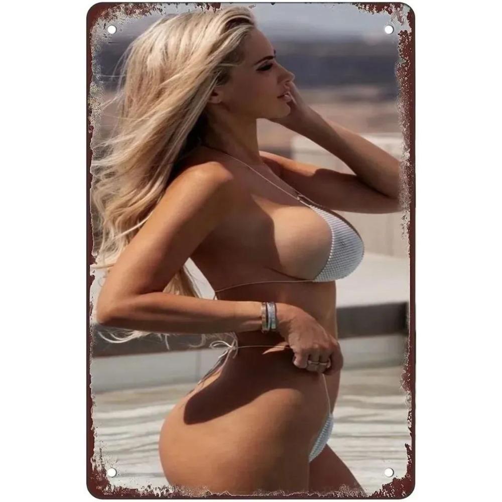 Decorative Metal Tin Sign, Anime Fitness Girl, 20x30 cm