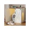Furniture Cat Litter 82cm Brown and White Cat Toilet House - Modern - Rustic Brown and White - Engineered Wood