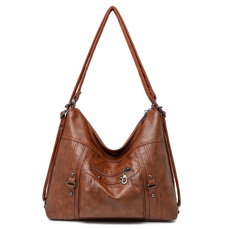Bolsa feminina de couro macio bolsa tote mochila multifuncional