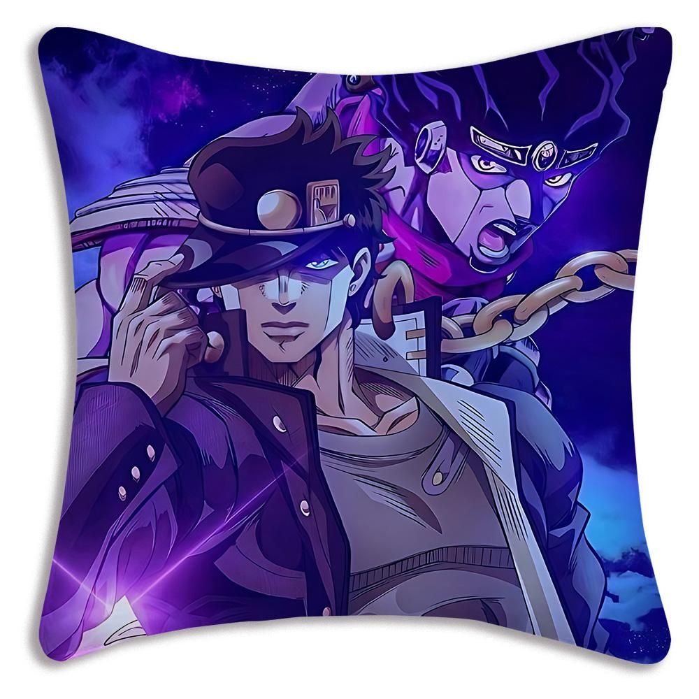 Pillow Covers Cartoon Jojo’S Bizarre Adventure Sofa Decorative Home Double-Sided Printing Short Plush Cute Cushion Cover