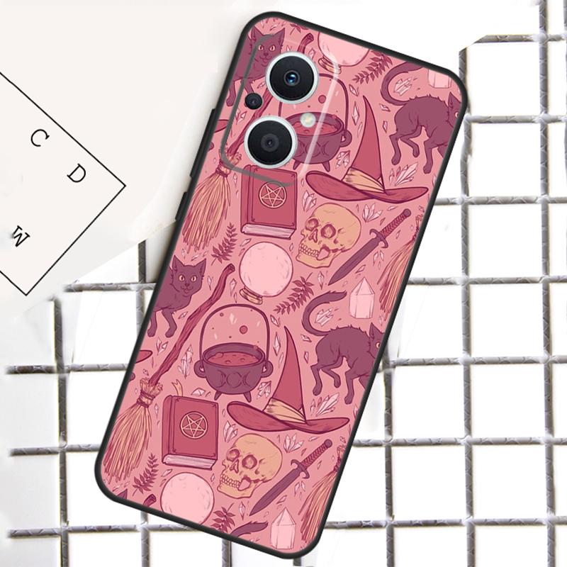 Girly Pastel Witch Goth Phone Case For OPPO Reno 14F 14 13 12 11 F 10 Pro 8T 7 8 Lite OPPO Find X8 X6 X5 Pro Cover