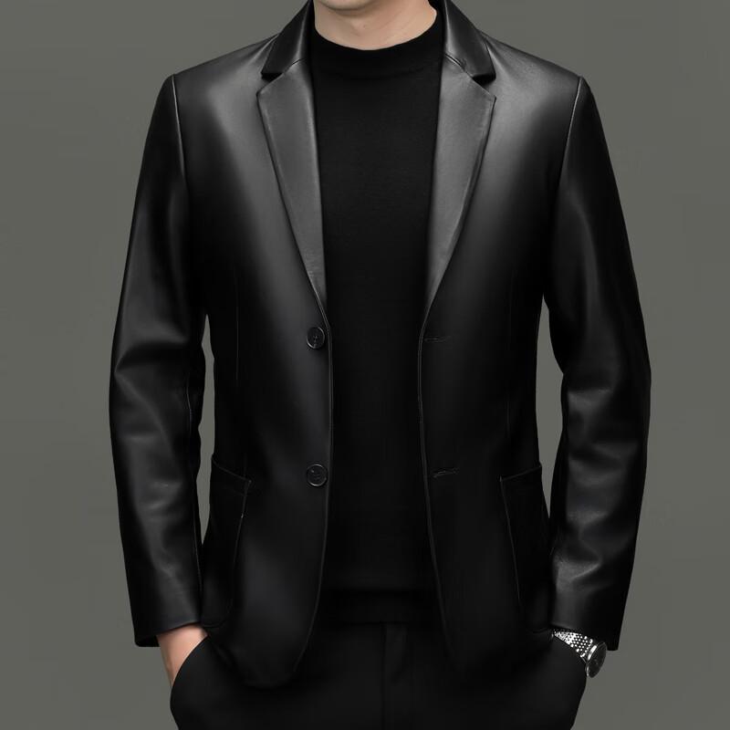 

Мужская куртка из кожи ягненка с воротником-стойкой YTMMRXF6675 4XL