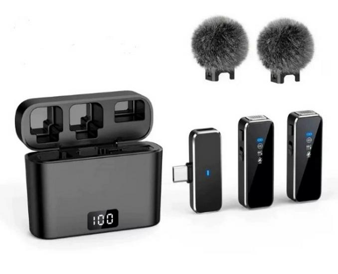 M3 Wireless Collar Clip Microphone with Charging Case, Dual Storage, Noise Reduction, for Mobile Live Broadcasts.