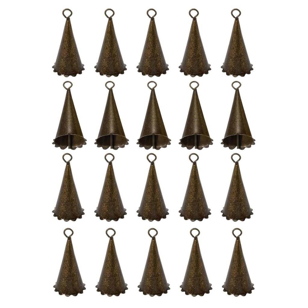 20 Pieces Antique Finish Craft Bell Nostalgic Mini Metal for Charm Making