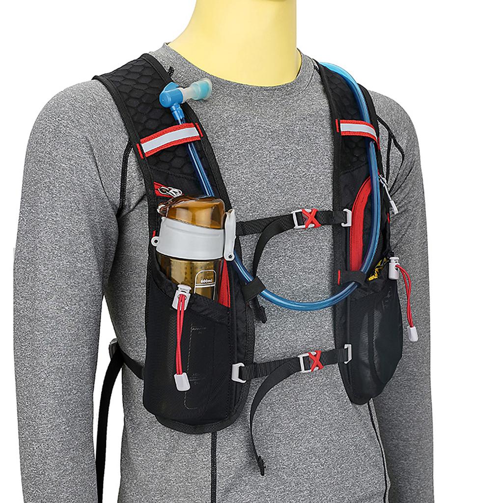 Trinkrucksack mit 2L Wasserblase Superleicht Atmungsaktiv Trinkweste Für Draußen Laufen Radfahren