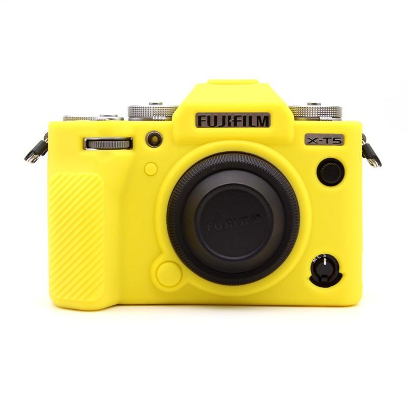Silicone Camera Case Fujifilm X-T5 Mirrorless - Shockproof Protective Cover In Black Coffee Red Yellow Camo