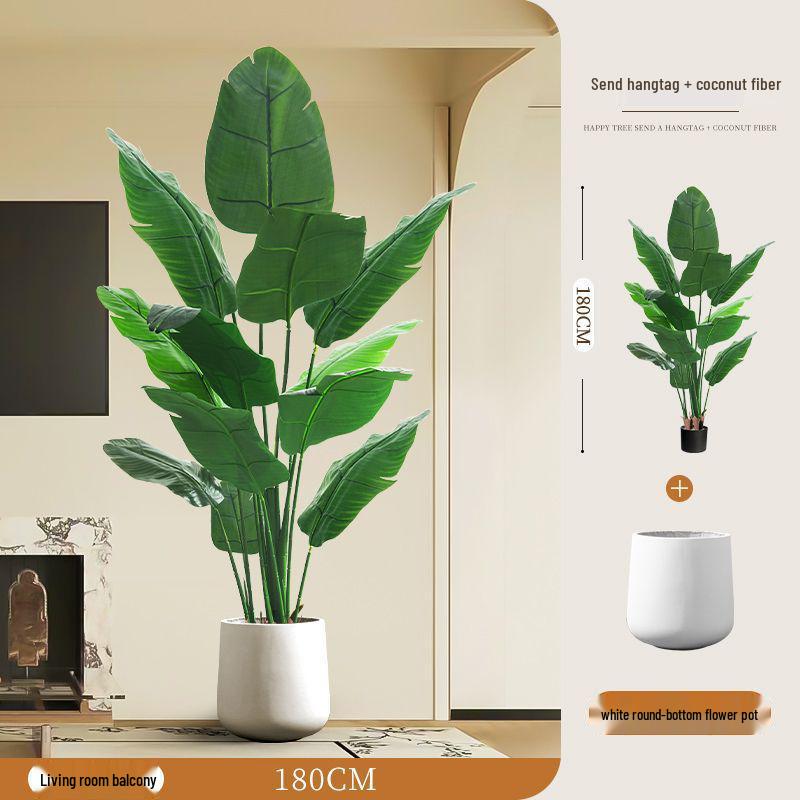Large Faux Bird of Paradise Tree - Indoor Living Room Floor-Standing Luxury Green Plant Decor